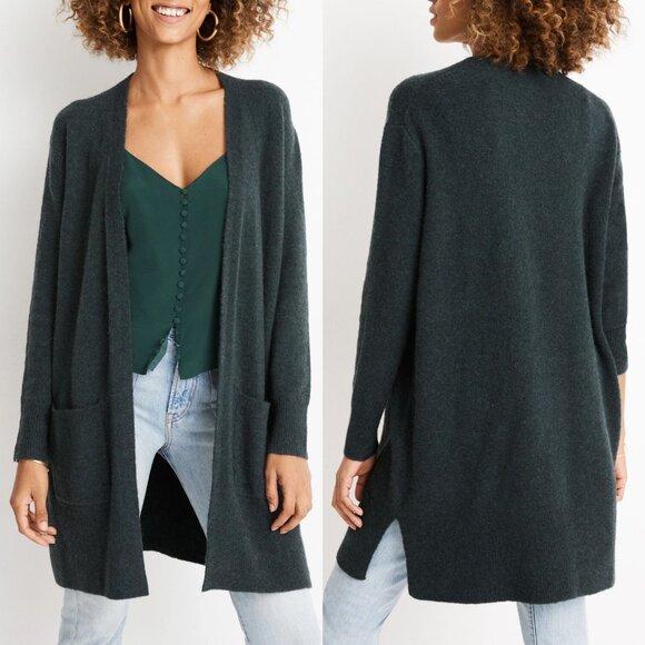 Madewell Kent Cardigan Sweater Coziest Yarn Wool Alpaca Blend Forest Green XL - Picture 1 of 15